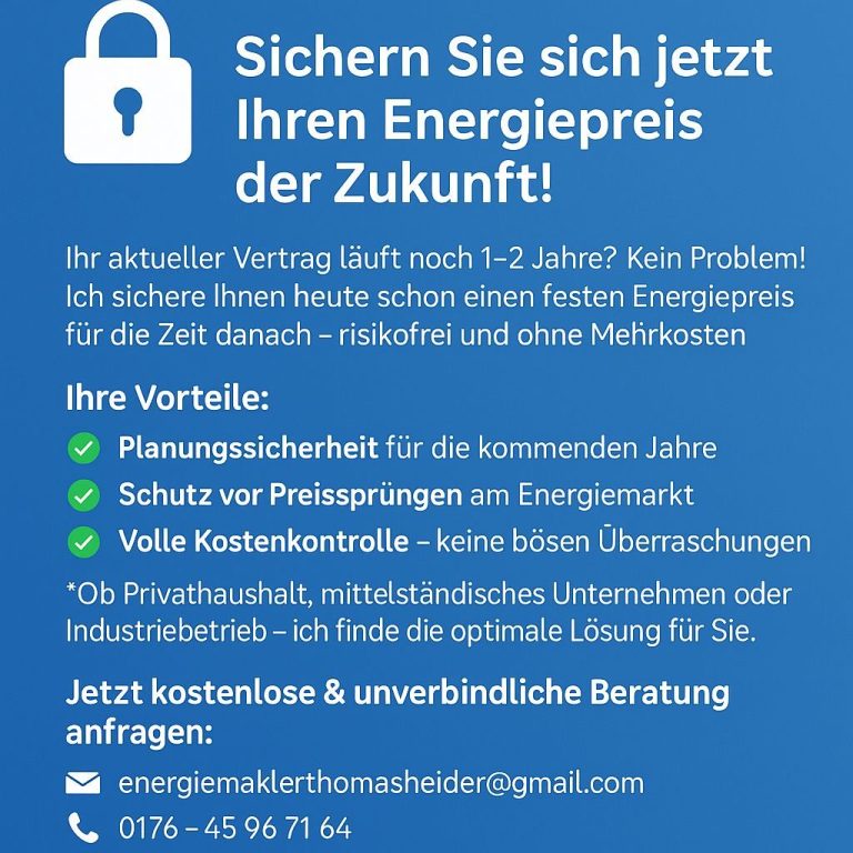 Energiepreis sichern für Zukunft